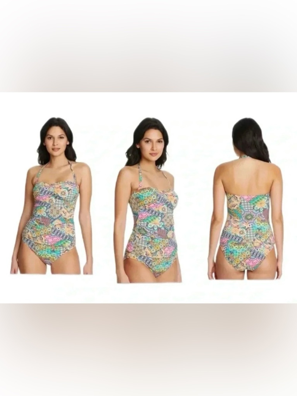 Bleu Rod Beattie Seriously Sunny Bandeau Tankini Top and Bikini Bottom Size 6